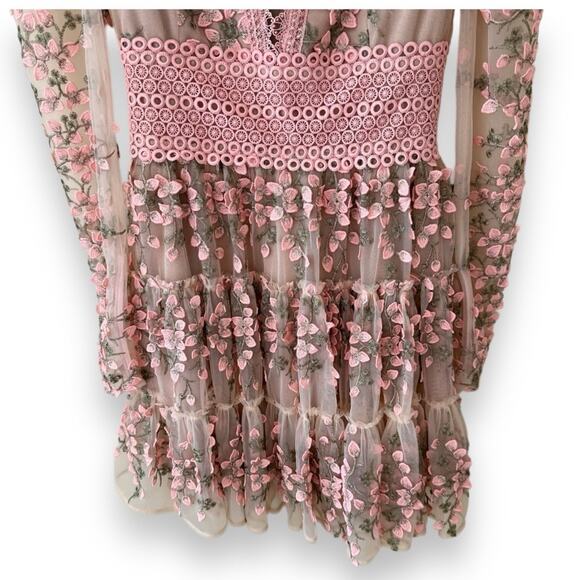 Bronx and Banco Megan Long Sleeve Mini Dress in Rose Pink Small (2-4 US) Women’s - Picture 4 of 12